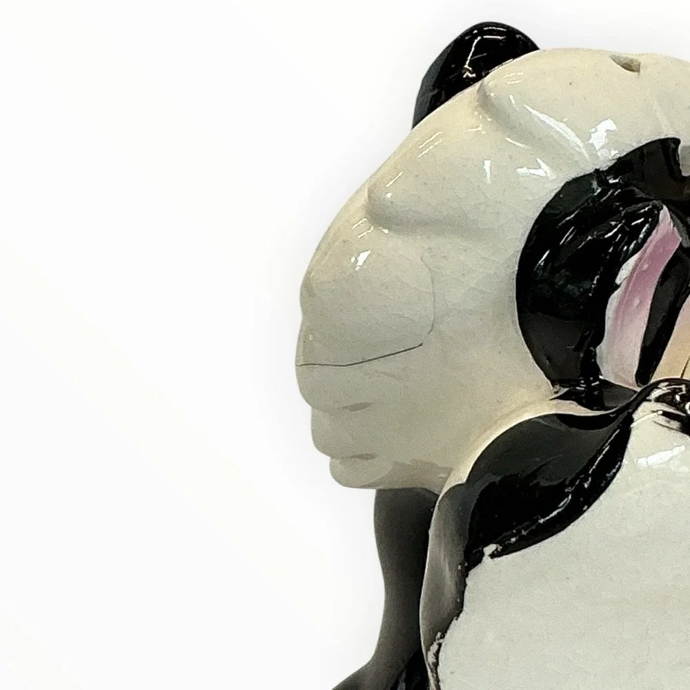 Vintage Skunk Pair Salt Pepper Shakers Japan Red Bow Ties‎ 1950